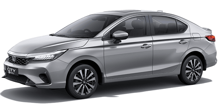Honda City e:HEV Image?url=https%3A%2F%2Fwww.hondacarindia.com%2Fweb Data%2Fmodels%2F2023%2FcityeHEV%2FColor%2FDesktop%2FAr Vk Honda City E HEV Front 3 4th Studio Shot Lunar Silver Metallic V3