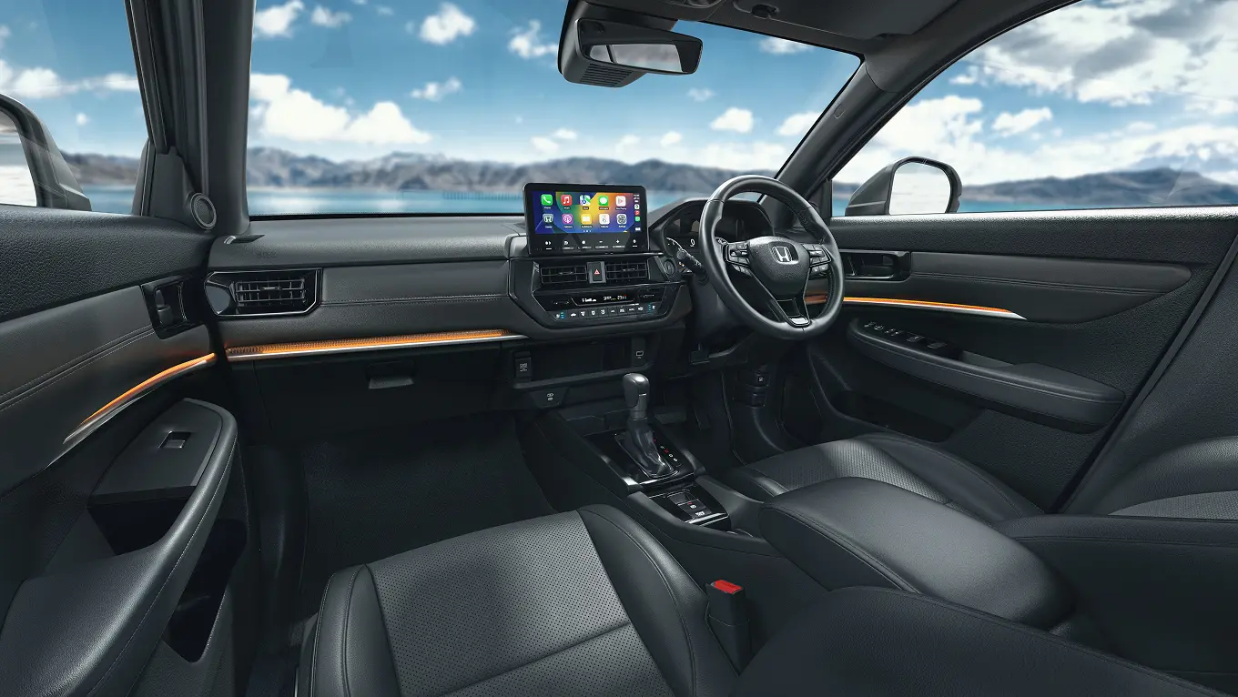All-Black Cabin with Wrap-Around Ambient Lights (Active Orange)