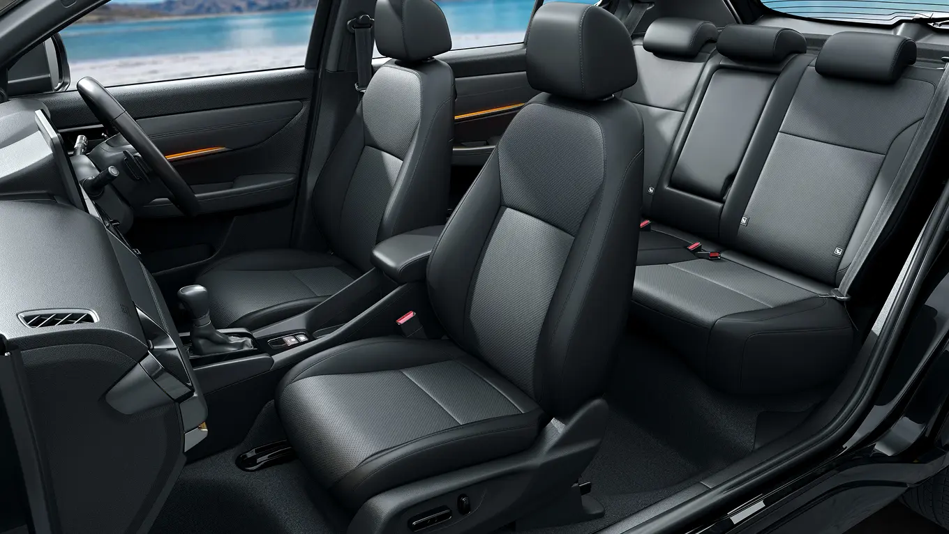 Sporty All Black Perforated Leather Seats