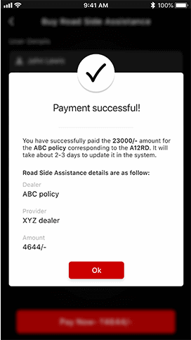 Honda Connect Peace of Mind Feature - Payment Gateway