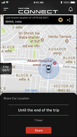 Honda Connect Convenience Feature - Share Car Location