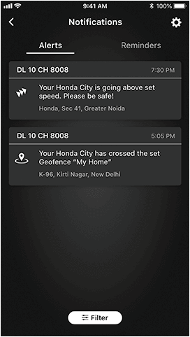 Honda Connect Safety and Security Feature - Contextual Speeding Alert